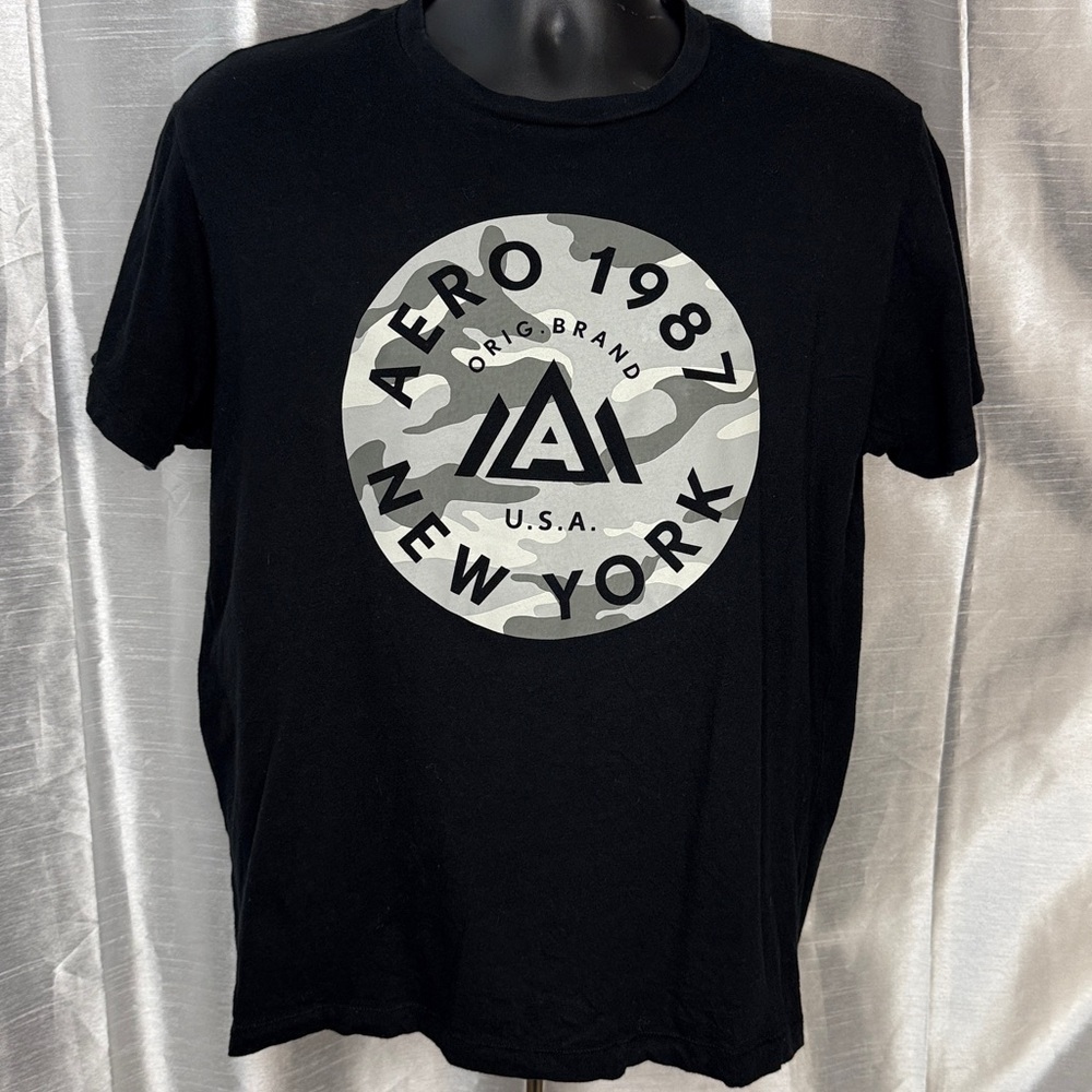 Aeropostale Circle Graphic Tee Black Aero 1987 New York Men’s M